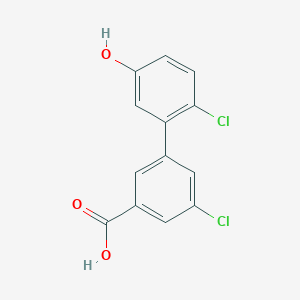 molecular formula C13H8Cl2O3 B6404000 5-Chloro-3-(2-chloro-5-hydroxyphenyl)benzoic acid, 95% CAS No. 1261959-28-7