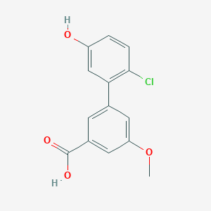 molecular formula C14H11ClO4 B6404002 3-(2-Chloro-5-hydroxyphenyl)-5-methoxybenzoic acid, 95% CAS No. 1261954-33-9