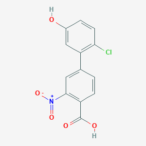 molecular formula C13H8ClNO5 B6404008 4-(2-Chloro-5-hydroxyphenyl)-2-nitrobenzoic acid, 95% CAS No. 1261954-38-4