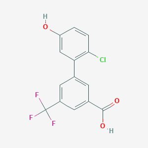 molecular formula C14H8ClF3O3 B6404035 3-(2-Chloro-5-hydroxyphenyl)-5-trifluoromethylbenzoic acid CAS No. 1261988-20-8