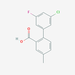 molecular formula C14H10ClFO2 B6404056 2-(3-Chloro-5-fluorophenyl)-5-methylbenzoic acid, 95% CAS No. 1261946-71-7