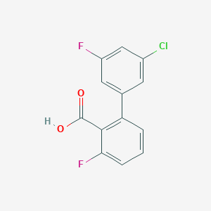 molecular formula C13H7ClF2O2 B6404106 2-(3-Chloro-5-fluorophenyl)-6-fluorobenzoic acid, 95% CAS No. 1261961-99-2