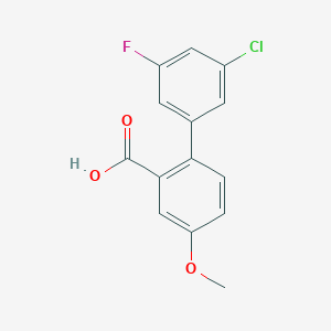 molecular formula C14H10ClFO3 B6404111 2-(3-Chloro-5-fluorophenyl)-5-methoxybenzoic acid, 95% CAS No. 1261954-50-0