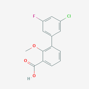 molecular formula C14H10ClFO3 B6404121 3-(3-Chloro-5-fluorophenyl)-2-methoxybenzoic acid, 95% CAS No. 1261968-56-2