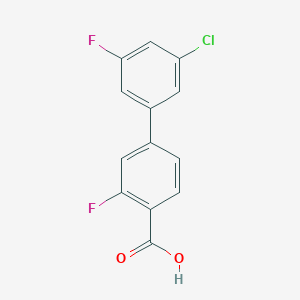 molecular formula C13H7ClF2O2 B6404137 4-(3-Chloro-5-fluorophenyl)-2-fluorobenzoic acid, 95% CAS No. 1261928-15-7