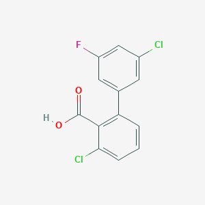 molecular formula C13H7Cl2FO2 B6404159 6-Chloro-2-(3-chloro-5-fluorophenyl)benzoic acid, 95% CAS No. 1261962-17-7