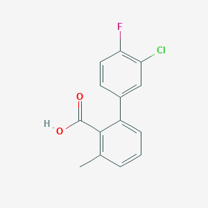 2-(3-Chloro-4-fluorophenyl)-6-methylbenzoic acid, 95%