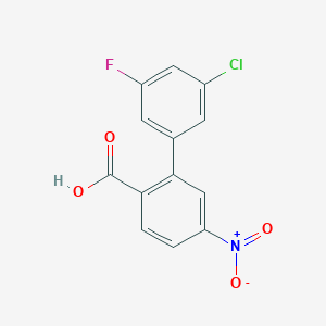 molecular formula C13H7ClFNO4 B6404165 2-(3-Chloro-5-fluorophenyl)-4-nitrobenzoic acid CAS No. 1261962-24-6