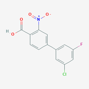 molecular formula C13H7ClFNO4 B6404180 4-(3-Chloro-5-fluorophenyl)-2-nitrobenzoic acid, 95% CAS No. 1261959-42-5