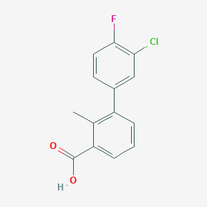 3-(3-Chloro-4-fluorophenyl)-2-methylbenzoic acid, 95%