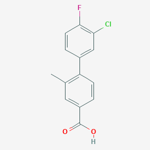 4-(3-Chloro-4-fluorophenyl)-3-methylbenzoic acid, 95%