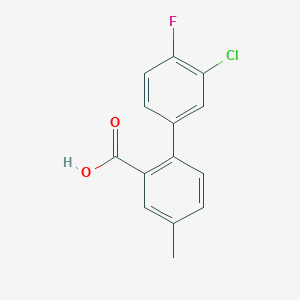 molecular formula C14H10ClFO2 B6404193 2-(3-Chloro-4-fluorophenyl)-5-methylbenzoic acid, 95% CAS No. 1262007-95-3