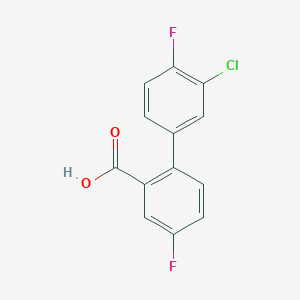 molecular formula C13H7ClF2O2 B6404201 2-(3-Chloro-4-fluorophenyl)-5-fluorobenzoic acid, 95% CAS No. 1261954-68-0