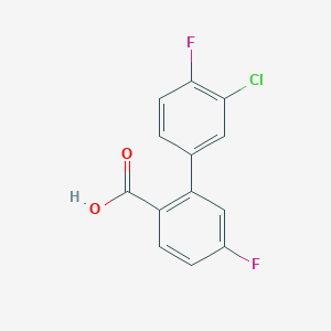 molecular formula C13H7ClF2O2 B6404209 2-(3-Chloro-4-fluorophenyl)-4-fluorobenzoic acid, 95% CAS No. 1261922-91-1