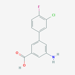 molecular formula C13H9ClFNO2 B6404217 3-Amino-5-(3-chloro-4-fluorophenyl)benzoic acid, 95% CAS No. 1261951-77-2