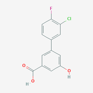 molecular formula C13H8ClFO3 B6404235 3-(3-Chloro-4-fluorophenyl)-5-hydroxybenzoic acid, 95% CAS No. 1261976-88-8