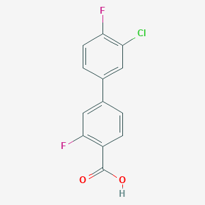 4-(3-Chloro-4-fluorophenyl)-2-fluorobenzoic acid, 95%