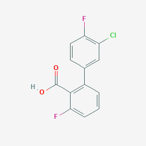 molecular formula C13H7ClF2O2 B6404268 2-(3-Chloro-4-fluorophenyl)-6-fluorobenzoic acid, 95% CAS No. 1261902-48-0