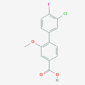 4-(3-Chloro-4-fluorophenyl)-3-methoxybenzoic acid, 95%