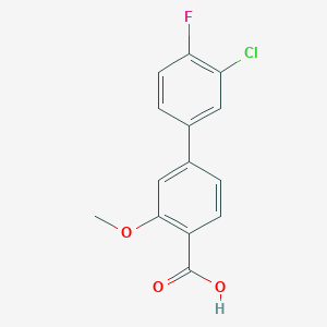 4-(3-Chloro-4-fluorophenyl)-2-methoxybenzoic acid, 95%