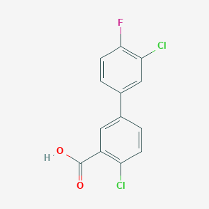 2-Chloro-5-(3-chloro-4-fluorophenyl)benzoic acid, 95%