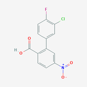 2-(3-Chloro-4-fluorophenyl)-4-nitrobenzoic acid, 95%