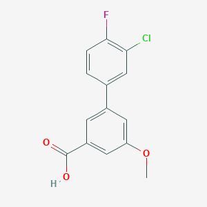 molecular formula C14H10ClFO3 B6404289 3-(3-Chloro-4-fluorophenyl)-5-methoxybenzoic acid, 95% CAS No. 1261951-80-7