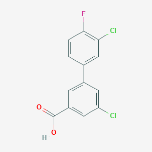 molecular formula C13H7Cl2FO2 B6404303 5-Chloro-3-(3-chloro-4-fluorophenyl)benzoic acid, 95% CAS No. 1262008-06-9