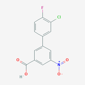 molecular formula C13H7ClFNO4 B6404309 3-(3-Chloro-4-fluorophenyl)-5-nitrobenzoic acid, 95% CAS No. 1261907-81-6