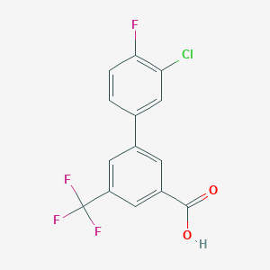 molecular formula C14H7ClF4O2 B6404320 3-(3-Chloro-4-fluorophenyl)-5-trifluoromethylbenzoic acid, 95% CAS No. 1261908-69-3