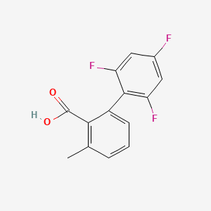 molecular formula C14H9F3O2 B6404334 6-Methyl-2-(2,4,6-trifluorophenyl)benzoic acid, 95% CAS No. 1262008-19-4