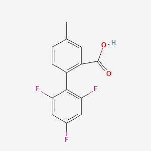 molecular formula C14H9F3O2 B6404337 5-Methyl-2-(2,4,6-trifluorophenyl)benzoic acid, 95% CAS No. 1261902-56-0