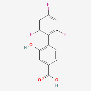 molecular formula C13H7F3O3 B6404365 3-Hydroxy-4-(2,4,6-trifluorophenyl)benzoic acid, 95% CAS No. 1261970-61-9