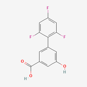 molecular formula C13H7F3O3 B6404378 5-Hydroxy-3-(2,4,6-trifluorophenyl)benzoic acid, 95% CAS No. 1261998-72-4