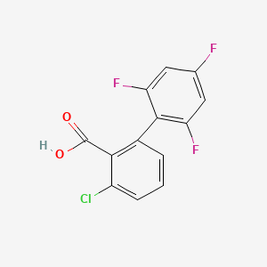 molecular formula C13H6ClF3O2 B6404387 6-Chloro-2-(2,4,6-trifluorophenyl)benzoic acid, 95% CAS No. 1261951-91-0