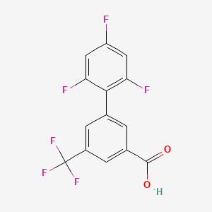 molecular formula C14H6F6O2 B6404396 3-(2,4,6-Trifluorophenyl)-5-trifluoromethylbenzoic acid, 95% CAS No. 1262008-75-2