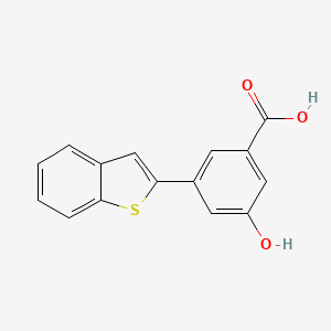 molecular formula C15H10O3S B6404461 3-[Benzo(b)thiophen-2-yl]-5-hydroxybenzoic acid, 95% CAS No. 1261907-93-0