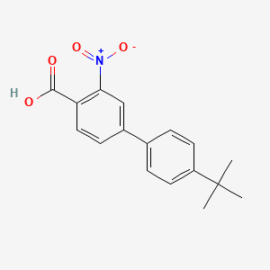 molecular formula C17H17NO4 B6404664 2-Nitro-4-(4-t-butylphenyl)benzoic acid, 95% CAS No. 1261947-48-1