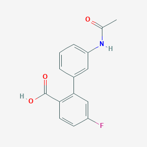 molecular formula C15H12FNO3 B6404667 2-(3-Acetylaminophenyl)-4-fluorobenzoic acid, 95% CAS No. 1261988-71-9