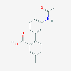 molecular formula C16H15NO3 B6404676 2-(3-Acetylaminophenyl)-5-methylbenzoic acid, 95% CAS No. 1261912-32-6