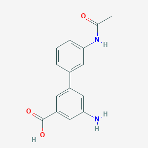 molecular formula C15H14N2O3 B6404679 5-(3-Acetylaminophenyl)-3-aminobenzoic acid, 95% CAS No. 1261908-19-3