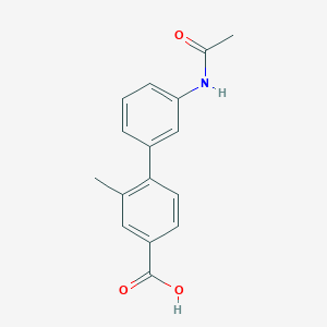 molecular formula C16H15NO3 B6404694 4-(3-Acetylaminophenyl)-3-methylbenzoic acid, 95% CAS No. 1261952-20-8