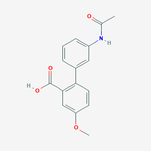 molecular formula C16H15NO4 B6404742 2-(3-Acetylaminophenyl)-5-methoxybenzoic acid, 95% CAS No. 1261989-17-6