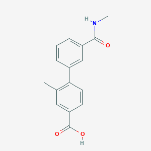 molecular formula C16H15NO3 B6404770 3-Methyl-4-[3-(N-methylaminocarbonyl)phenyl]benzoic acid CAS No. 1261908-84-2