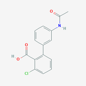 molecular formula C15H12ClNO3 B6404777 2-(3-Acetylaminophenyl)-6-chlorobenzoic acid, 95% CAS No. 1261923-88-9