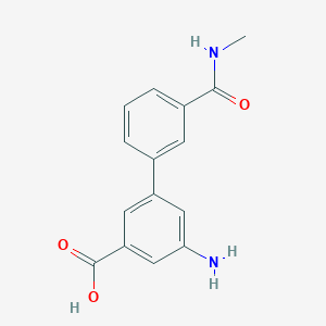 molecular formula C15H14N2O3 B6404792 3-Amino-5-[3-(N-methylaminocarbonyl)phenyl]benzoic acid, 95% CAS No. 1261924-07-5