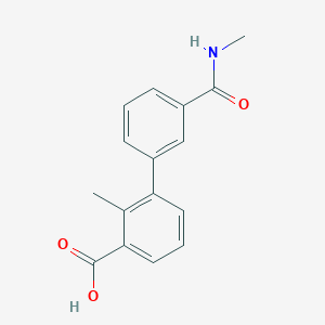 molecular formula C16H15NO3 B6404806 2-Methyl-3-[3-(N-methylaminocarbonyl)phenyl]benzoic acid, 95% CAS No. 1261955-26-3