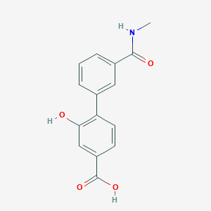 molecular formula C15H13NO4 B6404808 3-Hydroxy-4-[3-(N-methylaminocarbonyl)phenyl]benzoic acid, 95% CAS No. 1261963-02-3