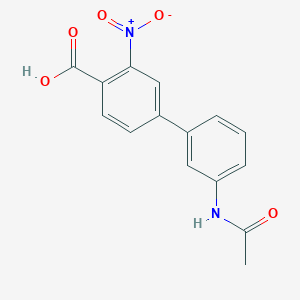 molecular formula C15H12N2O5 B6404810 4-(3-Acetylaminophenyl)-2-nitrobenzoic acid, 95% CAS No. 1261989-34-7