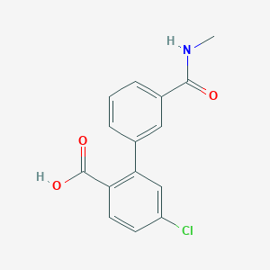 molecular formula C15H12ClNO3 B6404873 4-Chloro-2-[3-(N-methylaminocarbonyl)phenyl]benzoic acid, 95% CAS No. 1261990-33-3